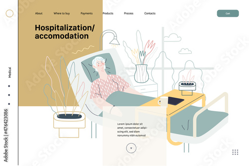 Hospitalization and accomodation - medical insurance web template