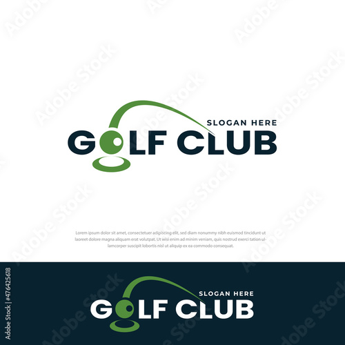 Golf club word sign logo, design template, symbol, icon, ball