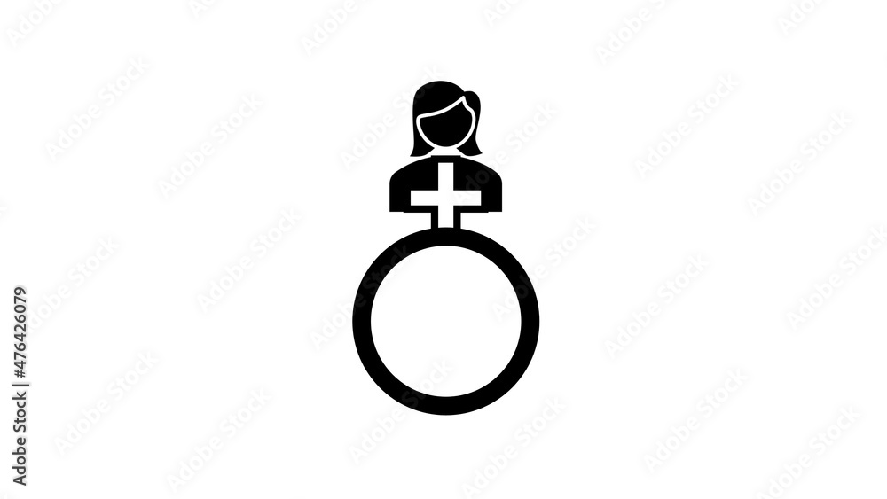 Symbol for female, girl, women, wife. With love, cross and X. Symbol for female, girl, women, wife. With love, cross and X.