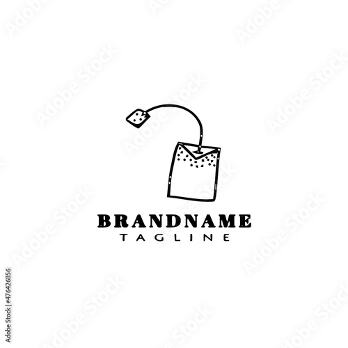 tea bag logo icon design template vector illustration