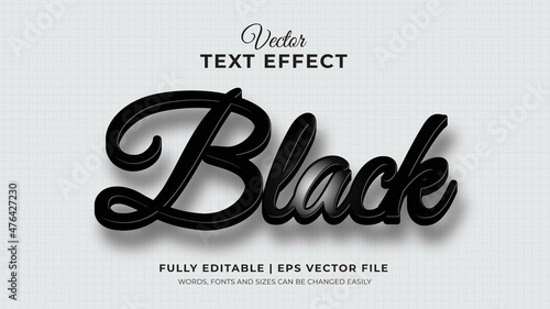 Black theme text effect with 3d editable text effect