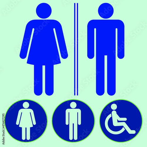 sign icon male and female toilet. Vector illustration