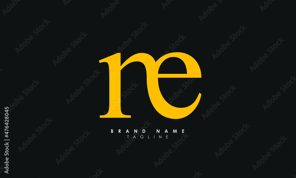 Alphabet letters Initials Monogram logo RE, NE, R and E - obrazy, fototapety, plakaty 