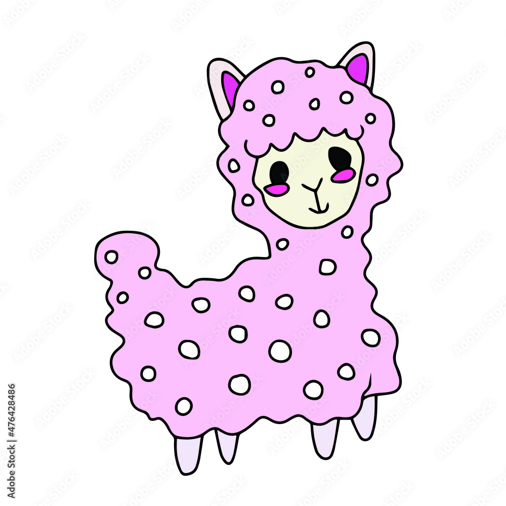 Vector children's design ,for a postcard banner sticker.Dear Lama Vector children's design ,for a postcard banner sticker.Dear Lama