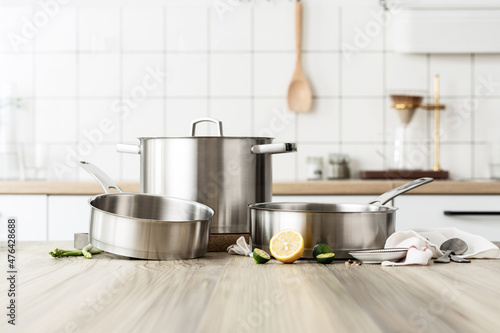 Stainless steel cookware photo