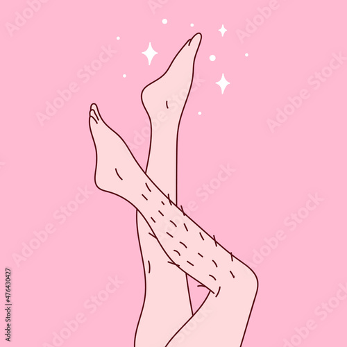 Skincare. Women depilation. Skincare makes people beautiful. Vector