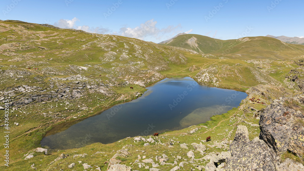 Fototapeta premium randonnée au plateau d'emparis, massif des écrins