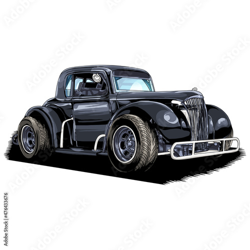 Racing speed car isolated on white background for poster, t shirt print, business element, social media content, blog, sticker, vlog, and card. vector illustration.