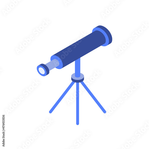 Space telescope icon. Isometric of space telescope. Vector.