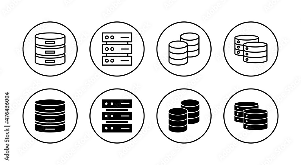 Database icons set. database sign and symbol Database icons set. database sign and symbol