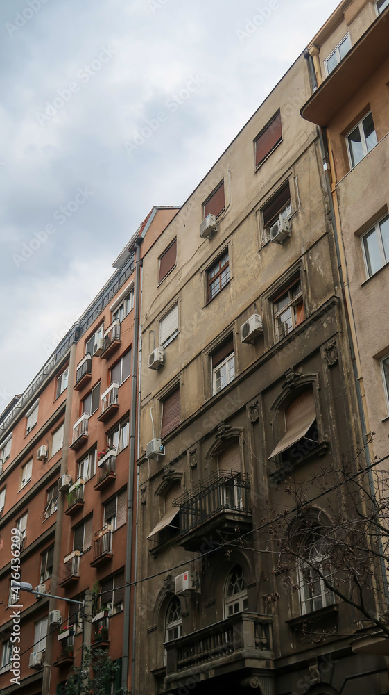 Old buildings architecture in Belgrade, Serbia