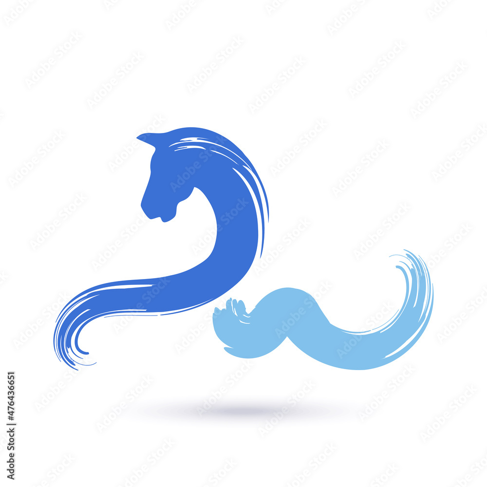 Obraz premium Horse logo. Brush stroke.