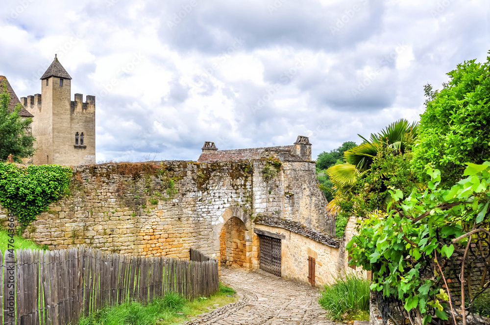 Beynac. 
This village has everything that makes the region so popular. Beautiful old houses, a formidable location, a centuries-old castle and a panoramic view over the course of the river 
