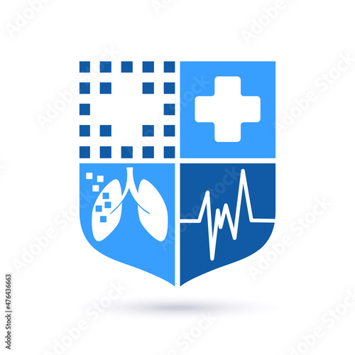 Pulmonary clinic logo. Lung care logo vector, Lungs Health logo template. The freedom to breathe. Health care logo.	
