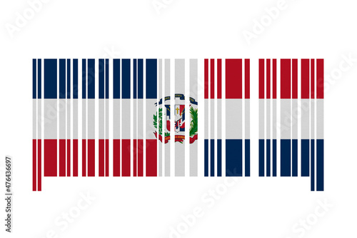 World countries. Bar code decorative on white background. Made in Dominican Republic photo