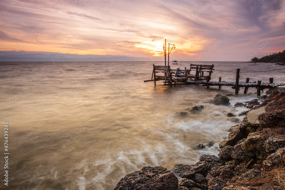 Colorful sunrise on the sea in Trat province, Thailand. Colorful sunrise on the sea in Trat province, Thailand.