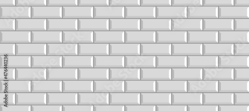 White colored brick ceramic tiles. Wall for background, Seamless pattern
