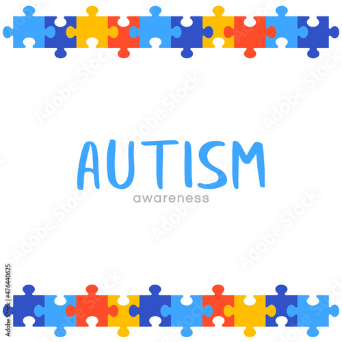 World autism awareness day. World autism awareness month. Colorful puzzle vector design symbol, sign. Symbol of autism. Medical flat illustration. Health care. Puzzle design