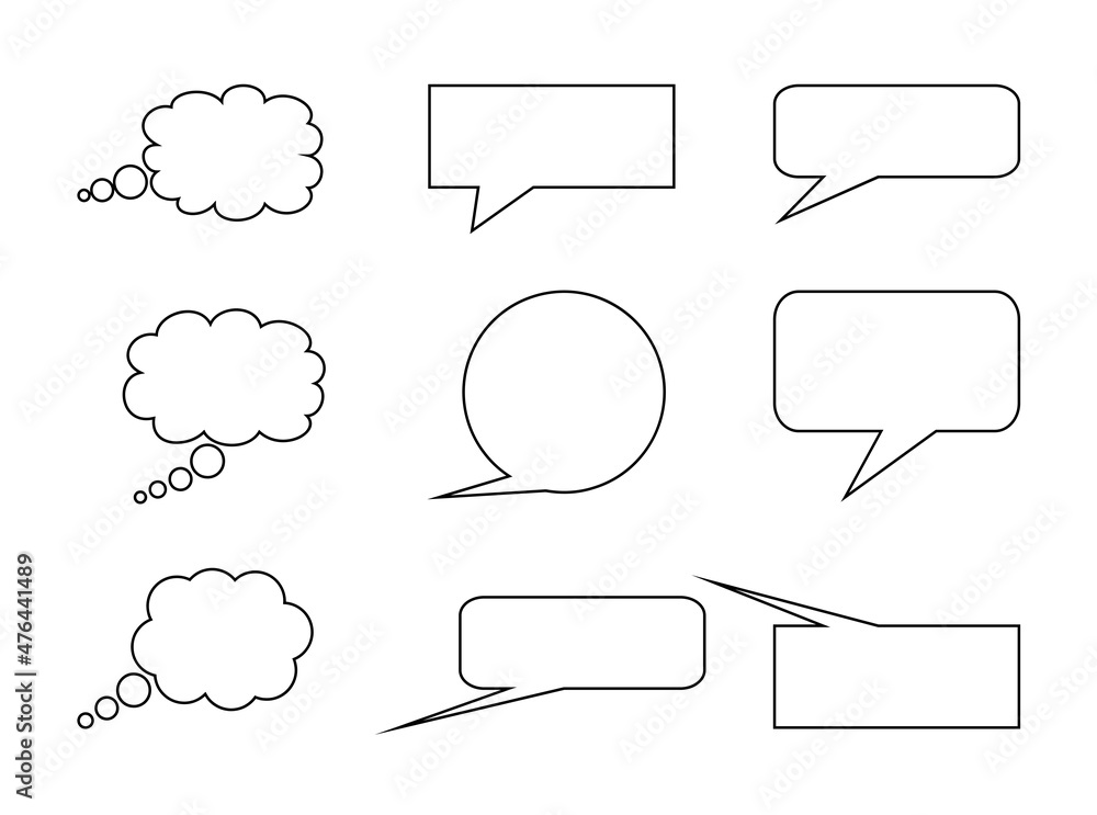 Fototapeta premium collection of call out and talk icon, line icon. useful for comic books.