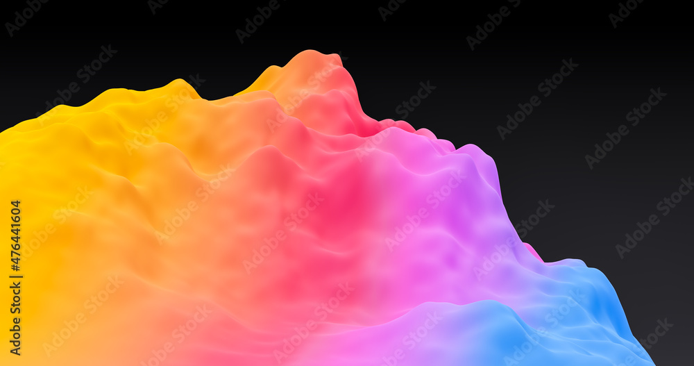 Abstract blue, violet, red and orange mountain moves in the wind - 3d render business template background Abstract blue, violet, red and orange mountain moves in the wind - 3d render business template background