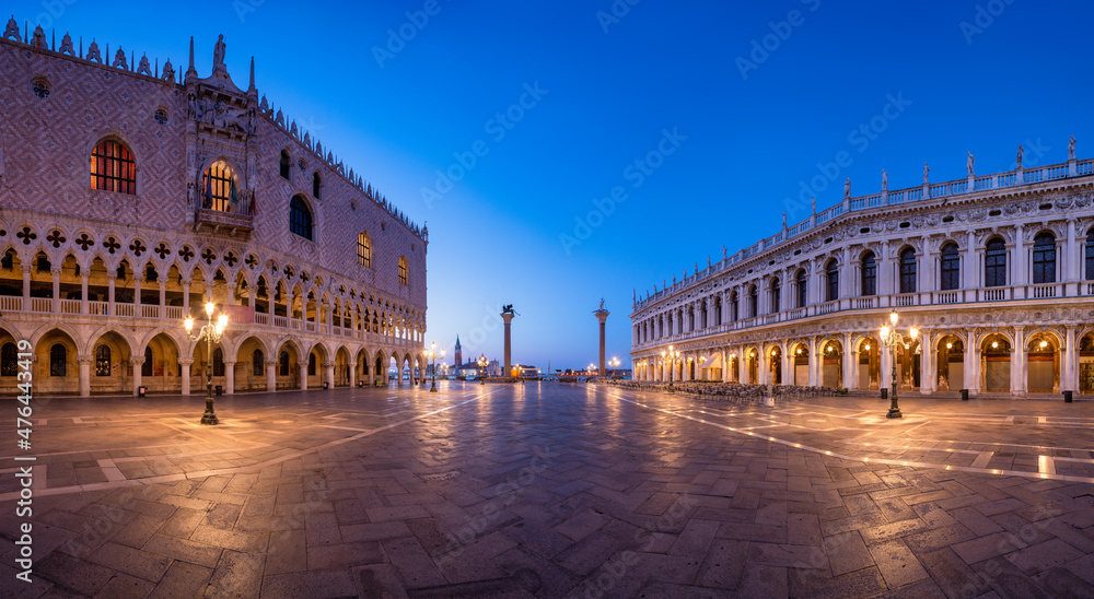 Piazza San Marco (St Mark's Square) at night, Venice, Italy