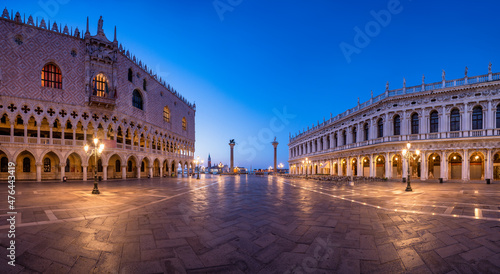 Piazza San Marco (St Mark's Square) at night, Venice, Italy