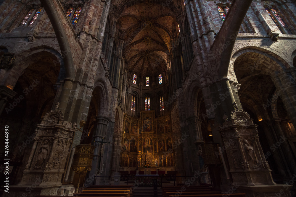 Avila, Spain, October 2019 - inner view of the beautiful Cathedral of Avila