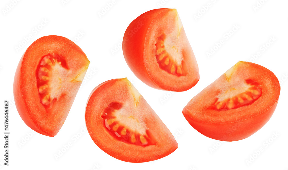 set of tomato slices isolated on white set of tomato slices isolated on white