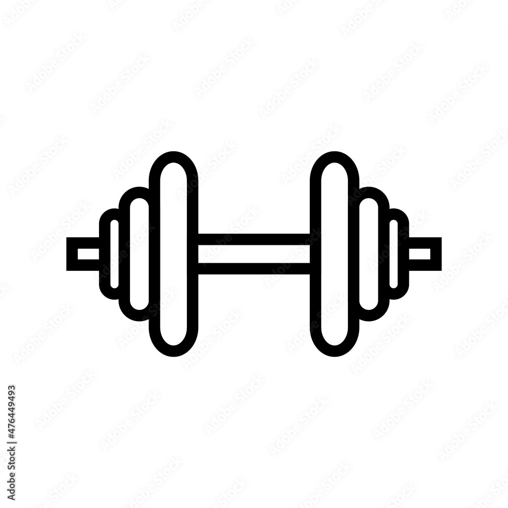 Dumbbell line icon, weights vector logo isolated on white background Dumbbell line icon, weights vector logo isolated on white background