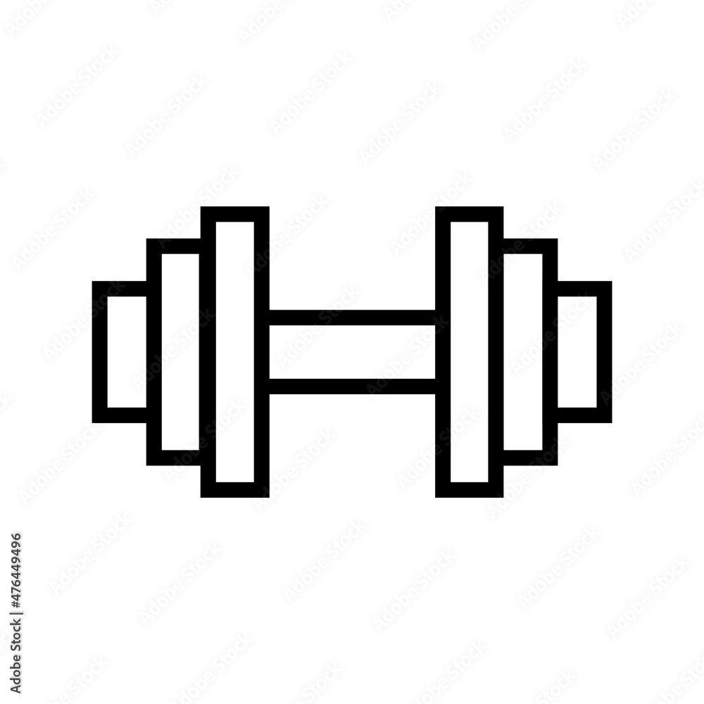 Dumbbell line icon, weights vector logo isolated on white background Dumbbell line icon, weights vector logo isolated on white background