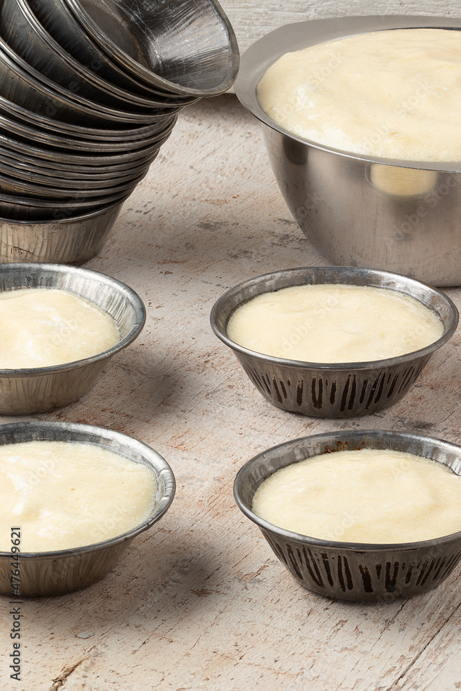 Preparing delicious mini cake dough. Preparing delicious mini cake dough.