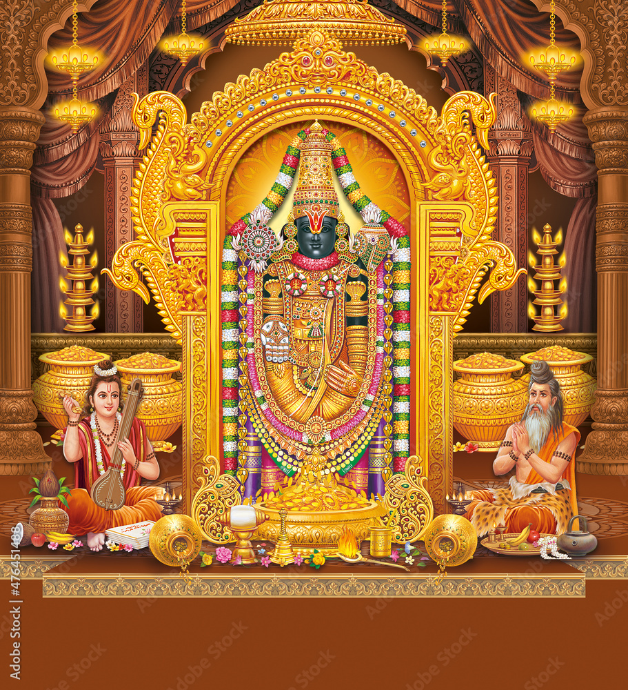 Lord Tirupati BalaJi with colorful background wallpaper , God ...