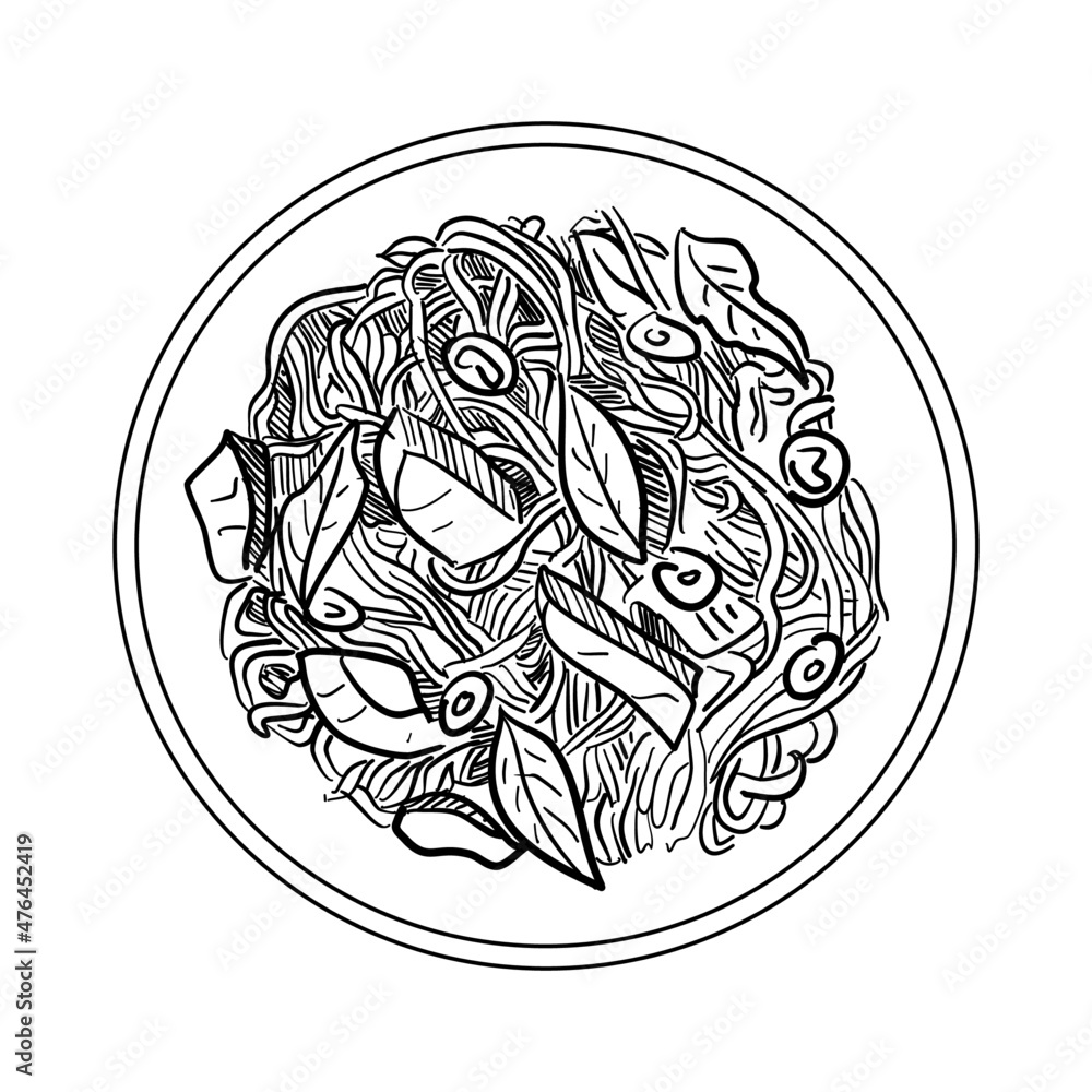 Vector illustration, Japanese food isolated on white background. Vector illustration, Japanese food isolated on white background.