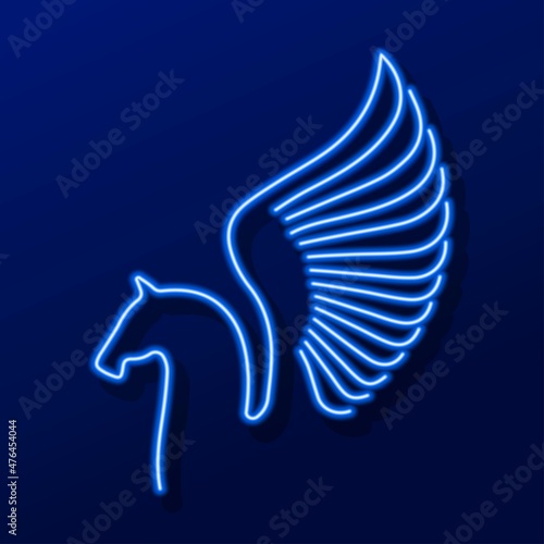 krill horse neon sign, modern glowing banner design, colorful modern design trend. Vector illustration.