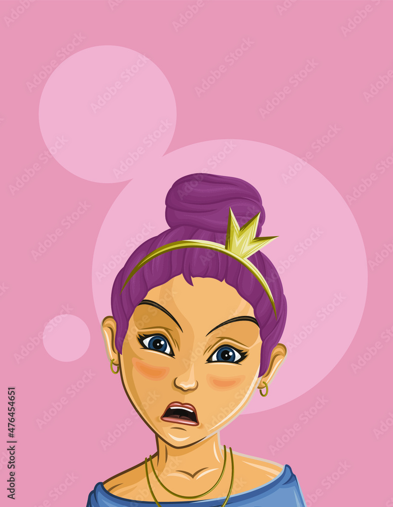 Cartoon Female portrait. Woman avatar. Vector character. Girl portrait Cartoon Female portrait. Woman avatar. Vector character. Girl portrait
