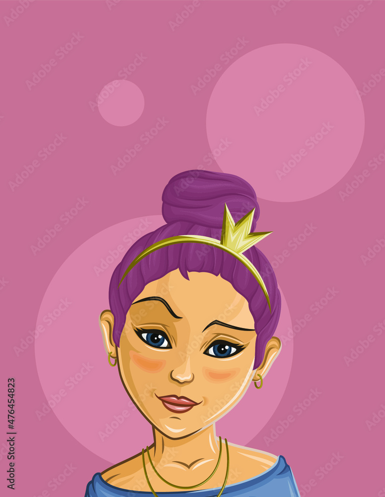 Cartoon Female portrait. Woman avatar. Vector character. Girl portrait Cartoon Female portrait. Woman avatar. Vector character. Girl portrait