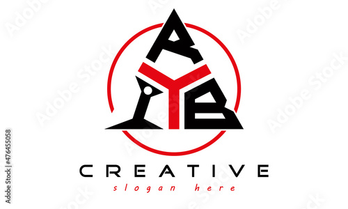 triangle badge with circle IRA letter logo design vector, business logo, icon shape logo, stylish logo template