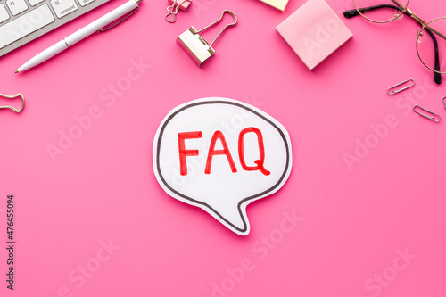 фотографія Information helpdesk concept with faq frequently asked questions text on working