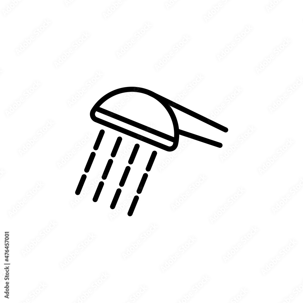 Line shower icon isolated on white background. Outline bathroom symbols for website design, mobile application. Eps10. Line shower icon isolated on white background. Outline bathroom symbols for website design, mobile application. Eps10.