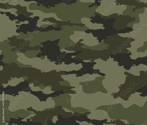 
Vector camouflage military texture, seamless trendy army pattern. Forest background.