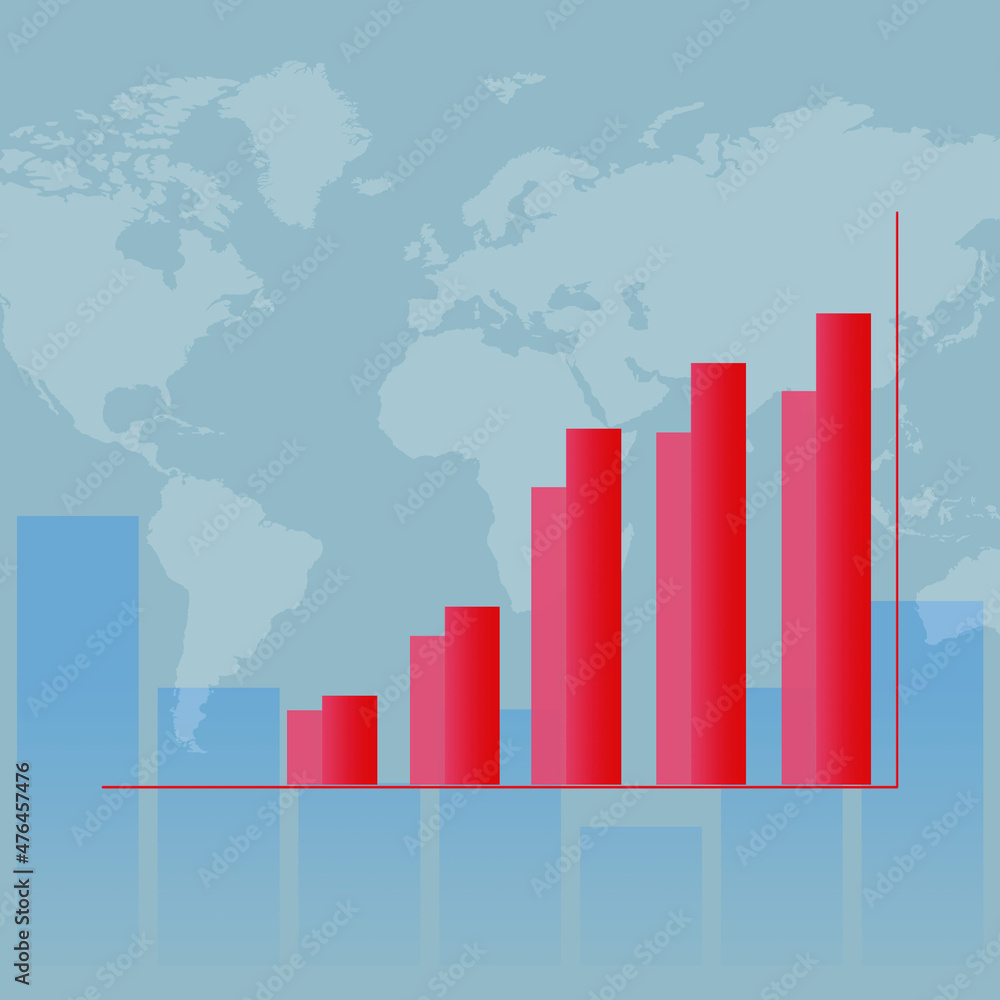 2d rendering Stock market online business concept. business Graph with lock
