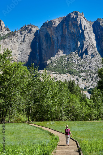 Wallpaper Mural Woman hiking in Yosemite National Park, California, USA. Torontodigital.ca