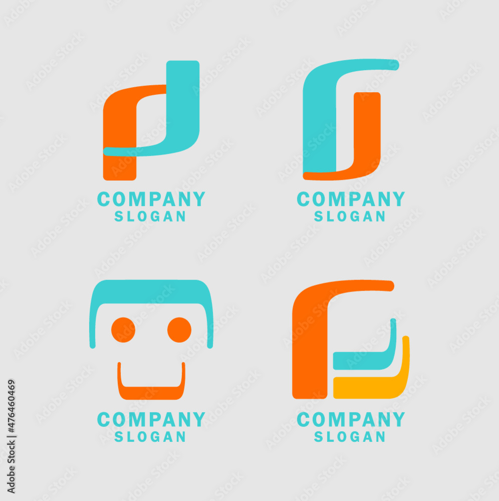 set of abstract logo icon icons. elegant
