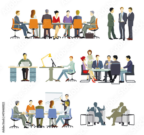  Beratung im Team, Geschäftliche Besprechung illustration