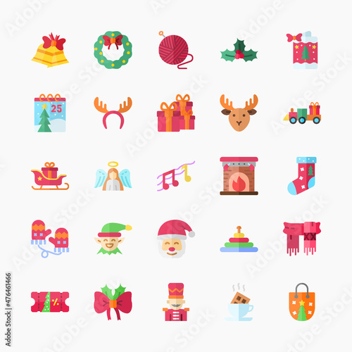 Icon set Christmas flat color style. You can make any purpose for website mobile app presentation and any other projects. Enjoy this icon for your project.