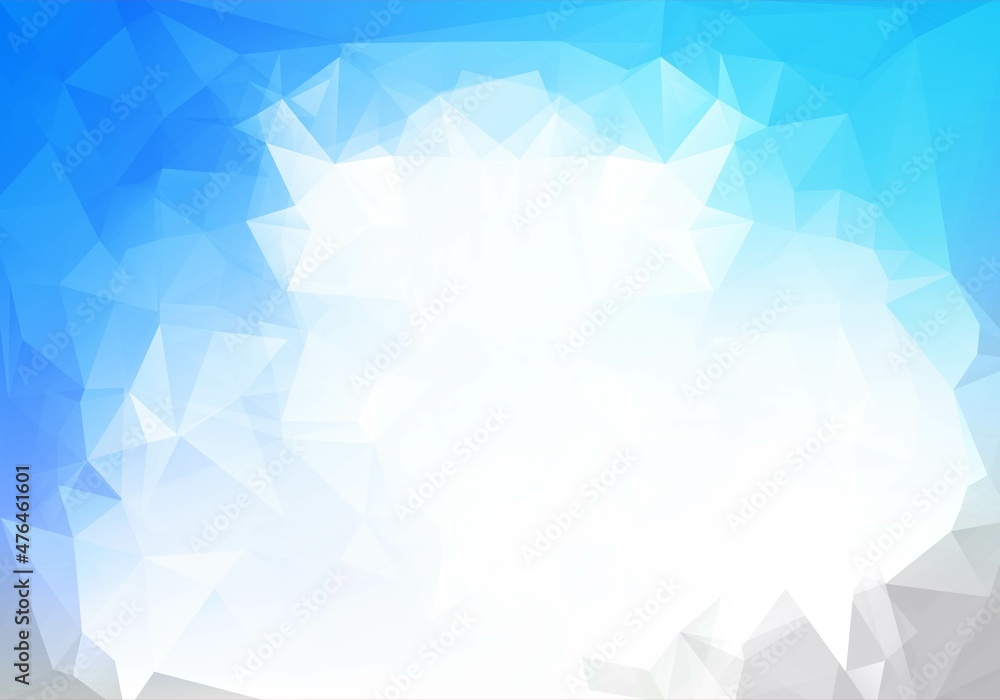 Blue white low poly triangle shapes background