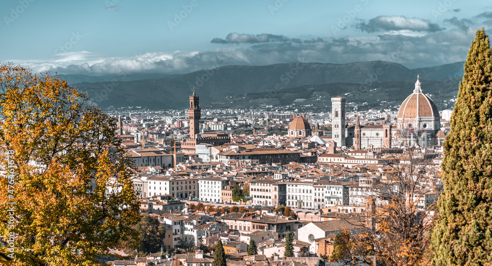 City break in Italy, in the city of Florence in autumn