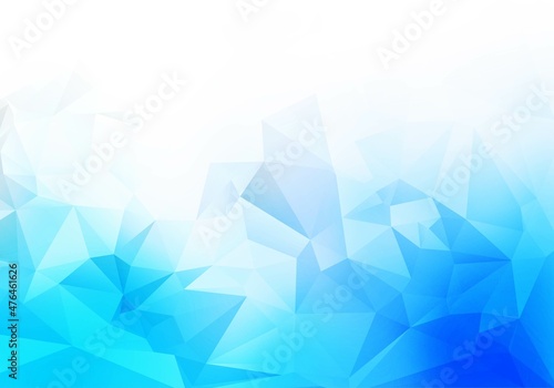 Blue white low poly triangle shapes background
