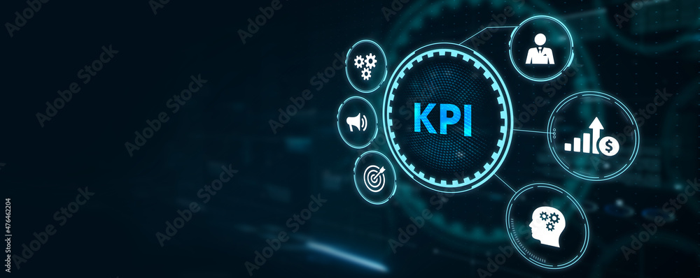 KPI Key Performance Indicator for Business Concept. Business, Technology, Internet and network concept.3d illustration