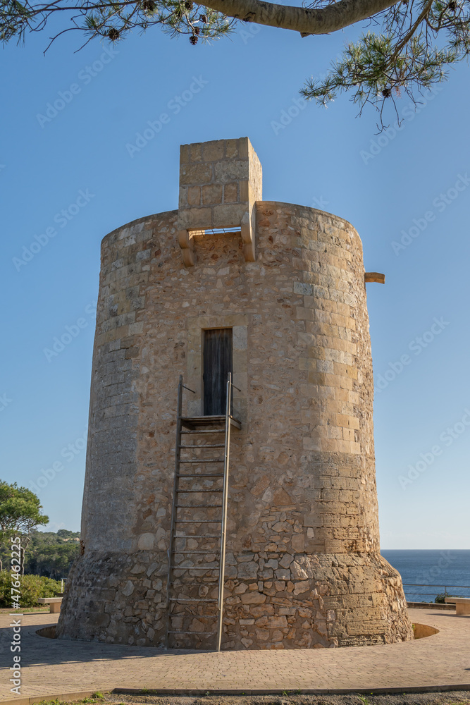 Medieval tower Torre Nova in Cala Santanyi